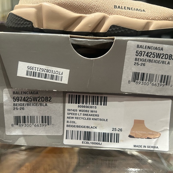 Authentic Tan Kids Balenciaga Sock Sneakers - Picture 9 of 13